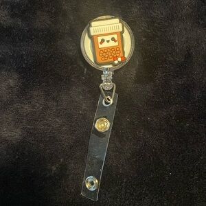 Cute pill bottle badge reel